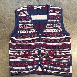 White Stag Women's Multicolor Knit Cardigan Vest